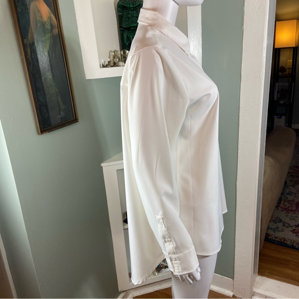 New NWT Modern Ambition White Button-Up Shirt Delightfully Technical Traveler L - Picture 8 of 15